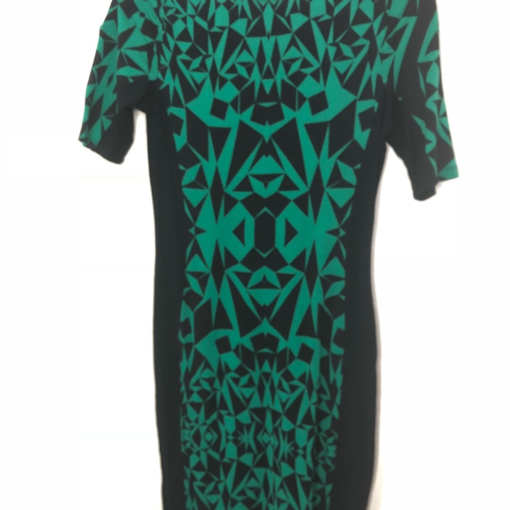 Green and black dress